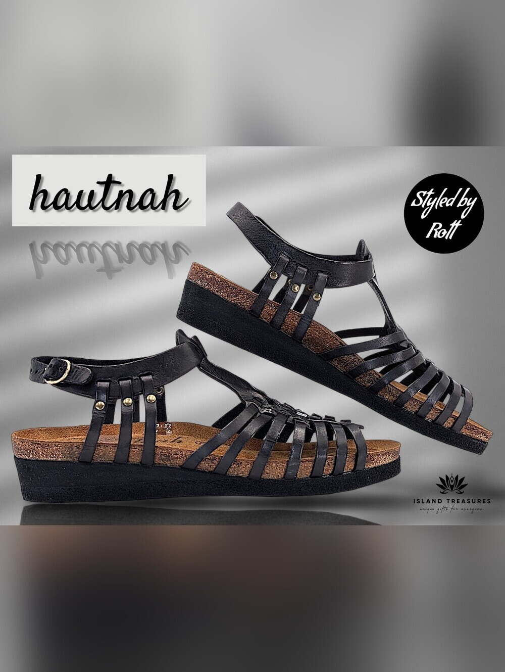 hautnah Styled By Rott Sz 7.5 Artisanal Gladiator Leather Sandal Brass Hardware